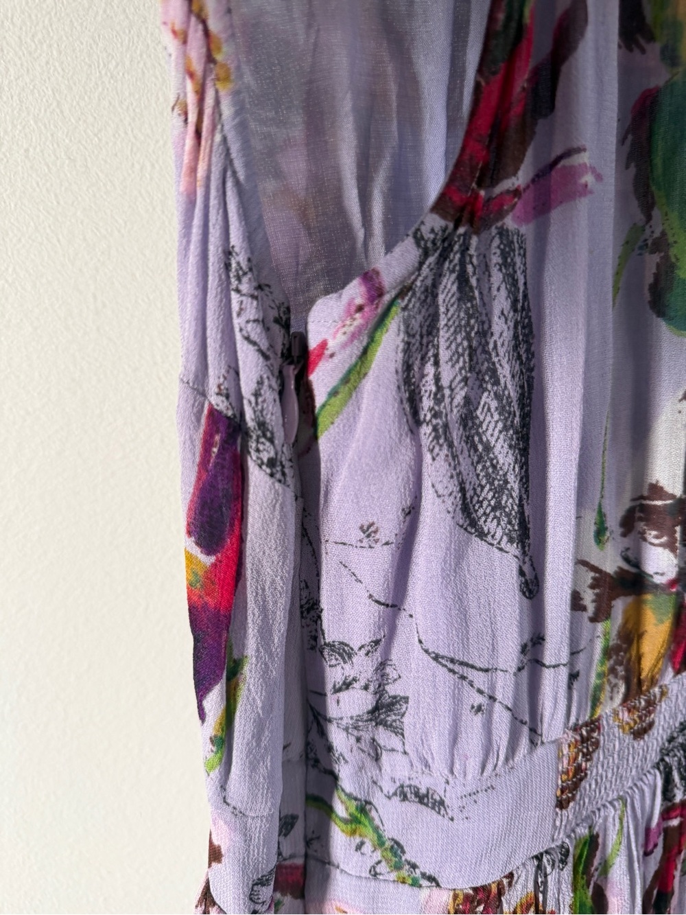 By Anthropologie Lavender Floral Maxi Dress sleeveless size 0 - Picture 4 of 8